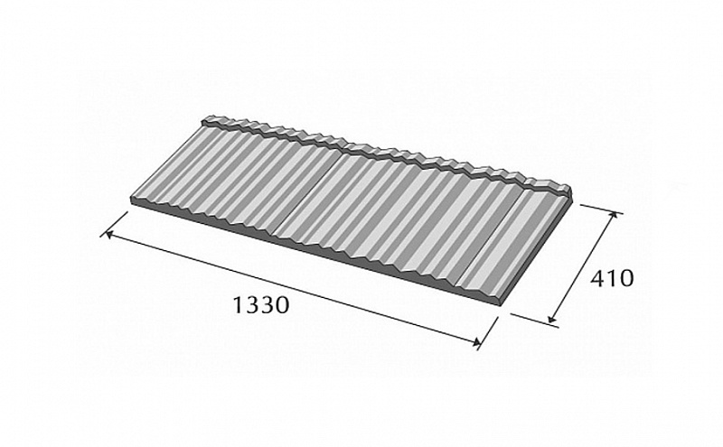 Композитная черепица METROTILE МетроШейк - II терракотово-желтый, 1330*410 мм